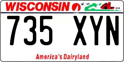 WI license plate 735XYN