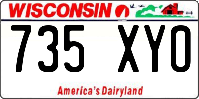 WI license plate 735XYO