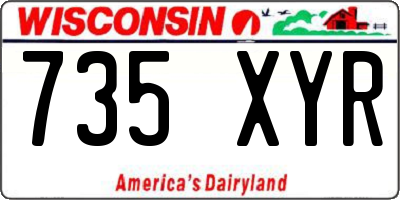 WI license plate 735XYR
