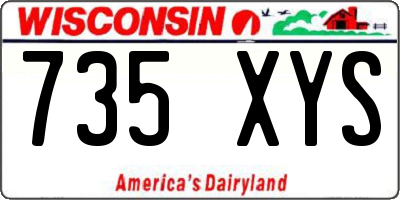 WI license plate 735XYS