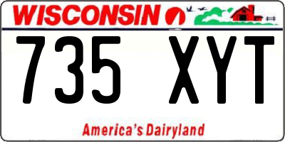 WI license plate 735XYT