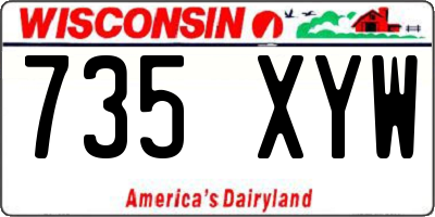 WI license plate 735XYW