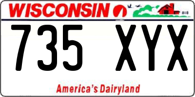 WI license plate 735XYX