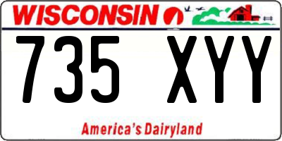 WI license plate 735XYY
