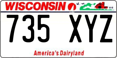 WI license plate 735XYZ