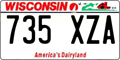 WI license plate 735XZA