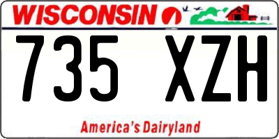 WI license plate 735XZH