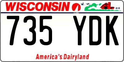 WI license plate 735YDK