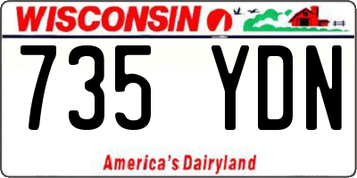 WI license plate 735YDN