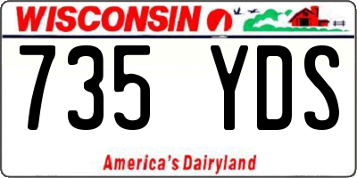 WI license plate 735YDS