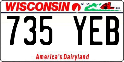 WI license plate 735YEB