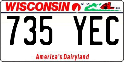 WI license plate 735YEC