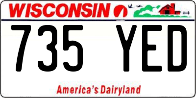WI license plate 735YED