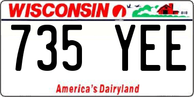 WI license plate 735YEE