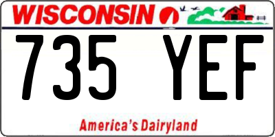 WI license plate 735YEF