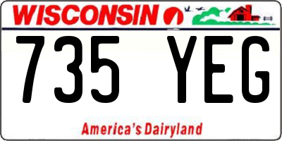 WI license plate 735YEG