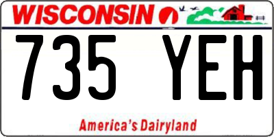 WI license plate 735YEH