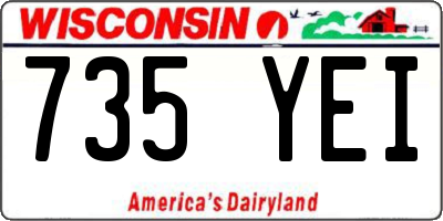 WI license plate 735YEI