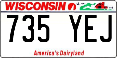 WI license plate 735YEJ