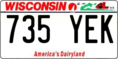 WI license plate 735YEK