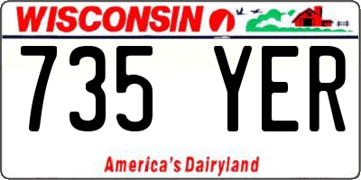 WI license plate 735YER