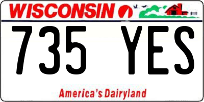 WI license plate 735YES