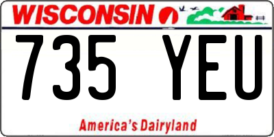 WI license plate 735YEU