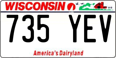WI license plate 735YEV