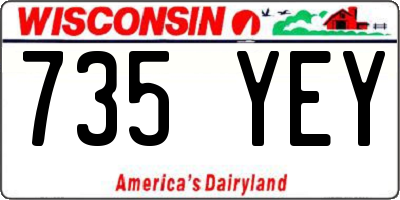 WI license plate 735YEY