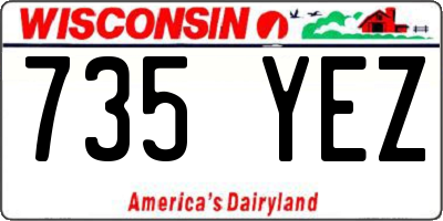 WI license plate 735YEZ