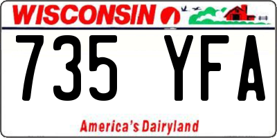 WI license plate 735YFA