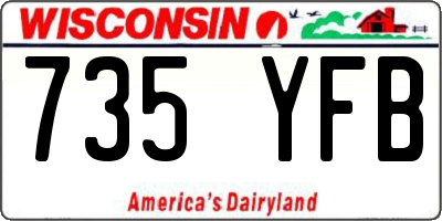 WI license plate 735YFB
