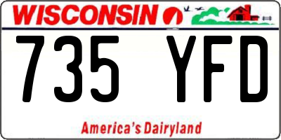 WI license plate 735YFD