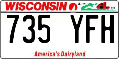 WI license plate 735YFH