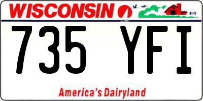 WI license plate 735YFI