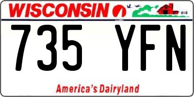 WI license plate 735YFN