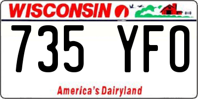 WI license plate 735YFO