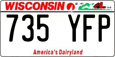 WI license plate 735YFP