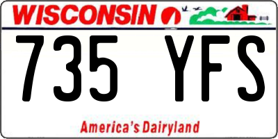 WI license plate 735YFS