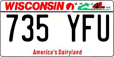 WI license plate 735YFU