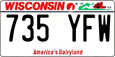WI license plate 735YFW