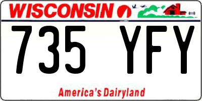 WI license plate 735YFY