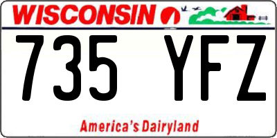 WI license plate 735YFZ