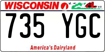 WI license plate 735YGC