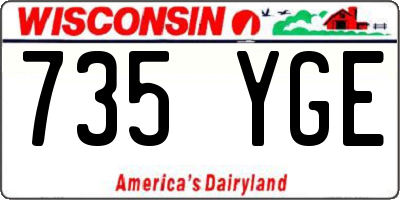 WI license plate 735YGE
