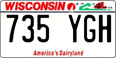 WI license plate 735YGH