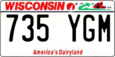 WI license plate 735YGM