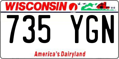 WI license plate 735YGN