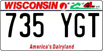 WI license plate 735YGT