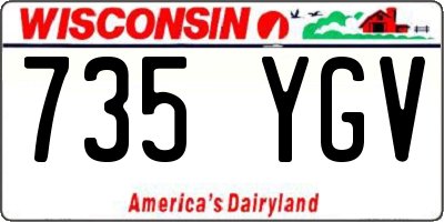 WI license plate 735YGV